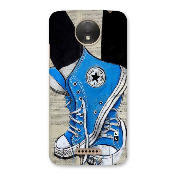 Blue Shoes Back Case for Moto C Plus