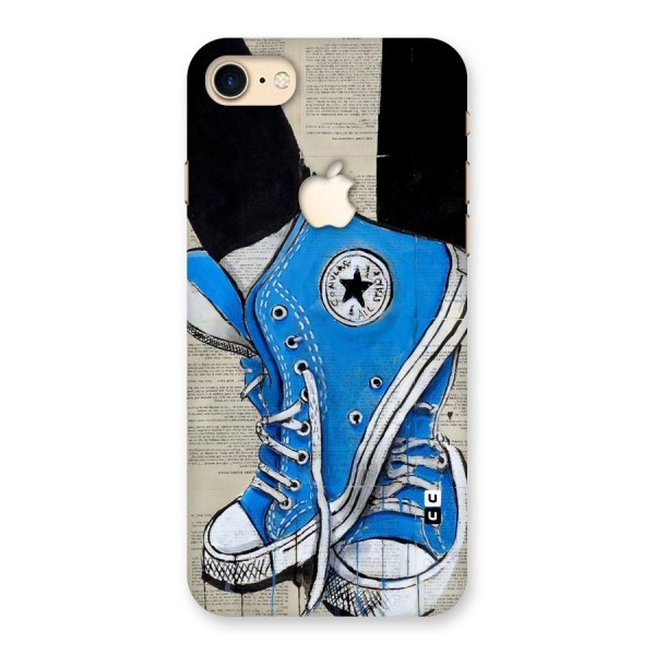 Blue Shoes Back Case for iPhone 7 Apple Cut