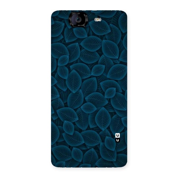 Blue Thin Leaves Back Case for Canvas Knight A350