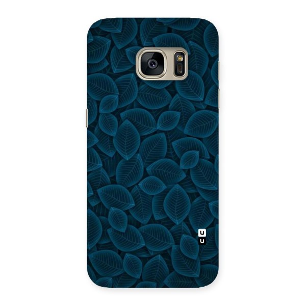 Blue Thin Leaves Back Case for Galaxy S7