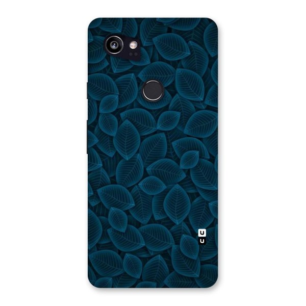 Blue Thin Leaves Back Case for Google Pixel 2 XL