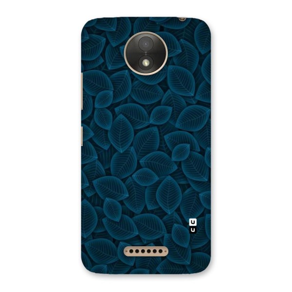 Blue Thin Leaves Back Case for Moto C Plus