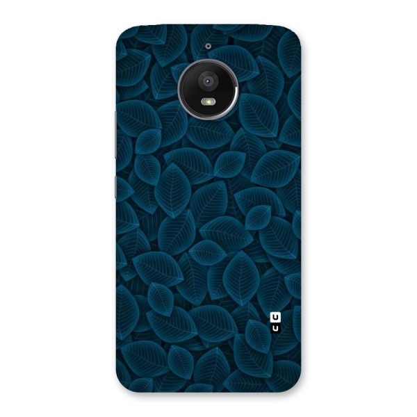 Blue Thin Leaves Back Case for Moto E4 Plus