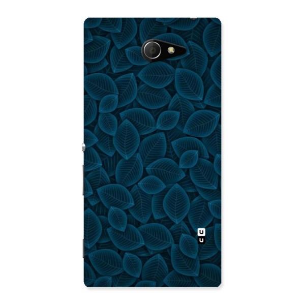 Blue Thin Leaves Back Case for Sony Xperia M2