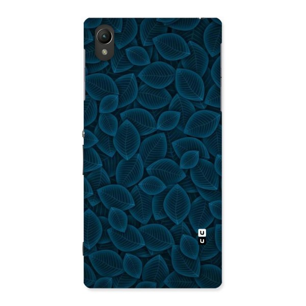 Blue Thin Leaves Back Case for Sony Xperia Z1