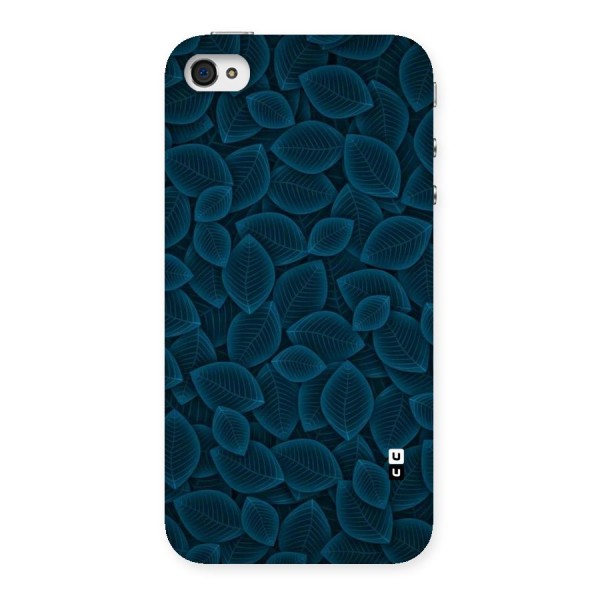 Blue Thin Leaves Back Case for iPhone 4 4s