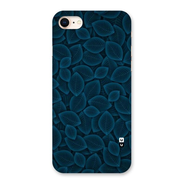 Blue Thin Leaves Back Case for iPhone 8