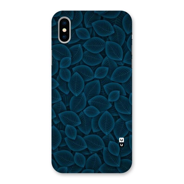 Blue Thin Leaves Back Case for iPhone X