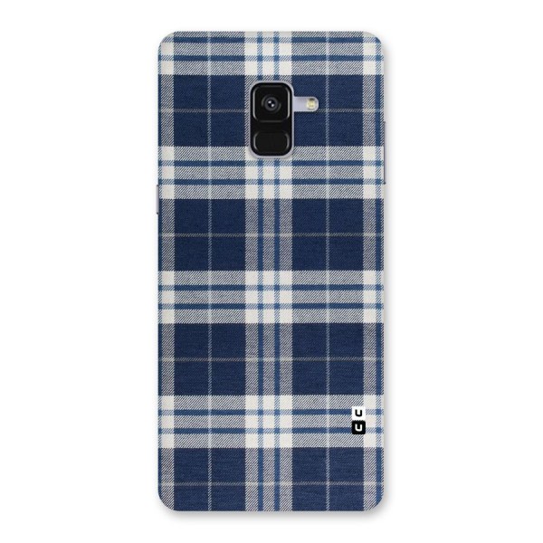 Blue White Check Back Case for Galaxy A8 Plus