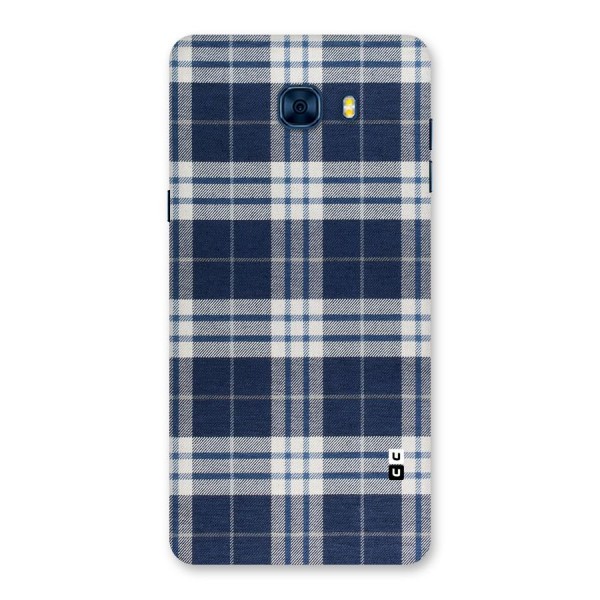 Blue White Check Back Case for Galaxy C7 Pro