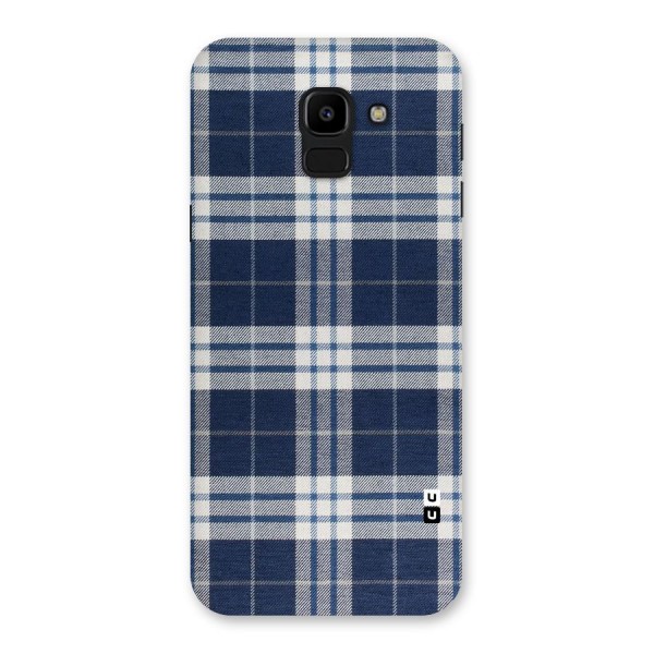 Blue White Check Back Case for Galaxy J6