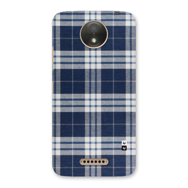 Blue White Check Back Case for Moto C Plus