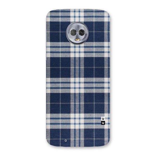 Blue White Check Back Case for Moto G6