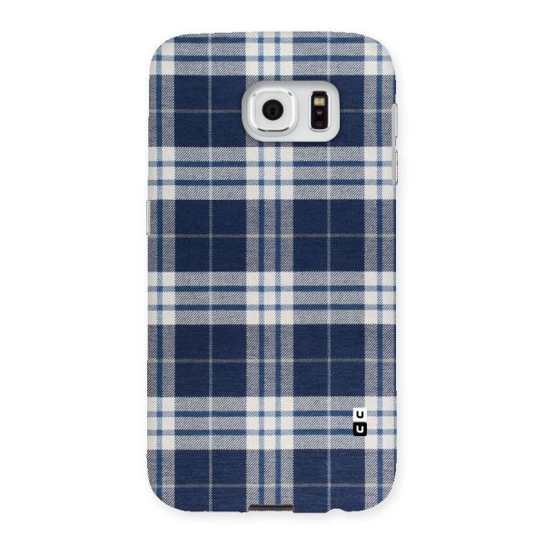 Blue White Check Back Case for Samsung Galaxy S6