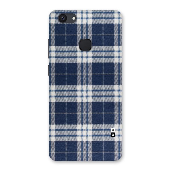 Blue White Check Back Case for Vivo V7 Plus