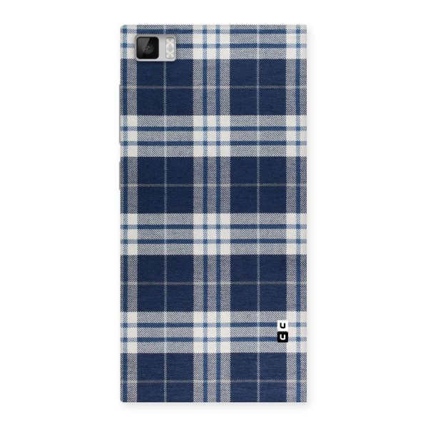 Blue White Check Back Case for Xiaomi Mi3