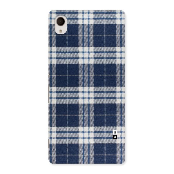 Blue White Check Back Case for Xperia M4 Aqua