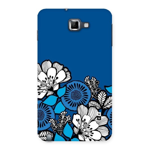 Blue White Flowers Back Case for Galaxy Note