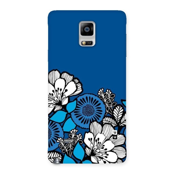 Blue White Flowers Back Case for Galaxy Note 4