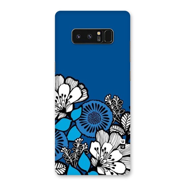 Blue White Flowers Back Case for Galaxy Note 8