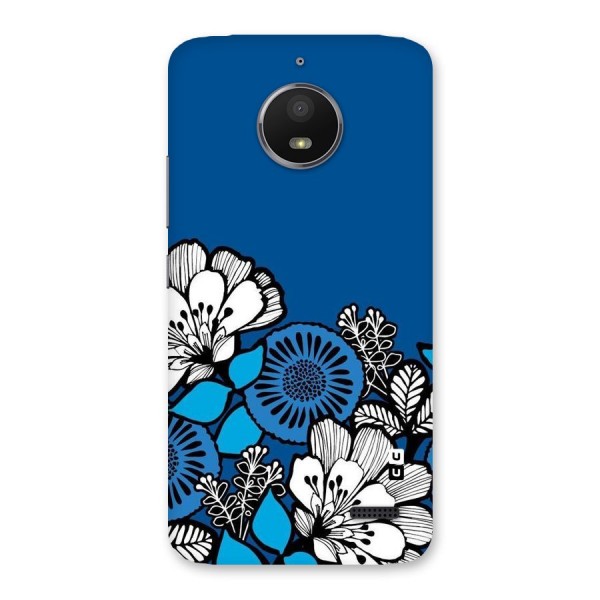 Blue White Flowers Back Case for Moto E4