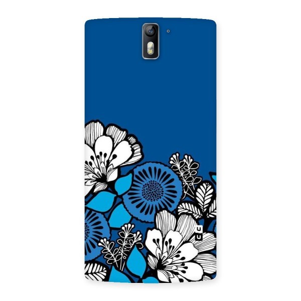 Blue White Flowers Back Case for One Plus One