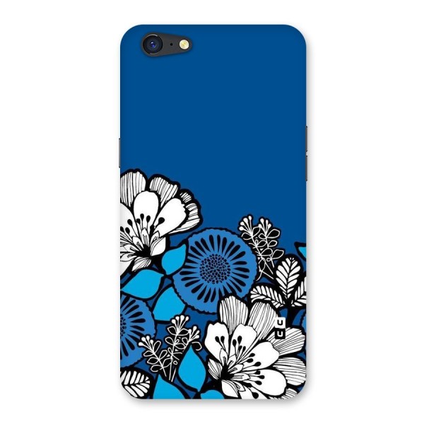 Blue White Flowers Back Case for Oppo A71