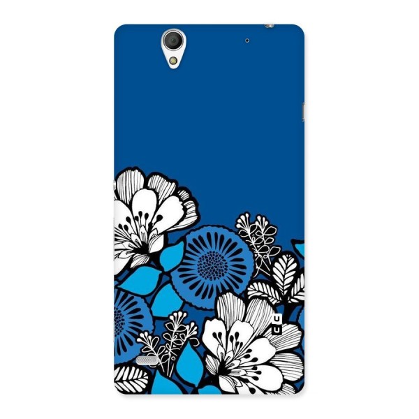 Blue White Flowers Back Case for Sony Xperia C4