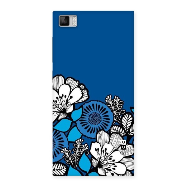 Blue White Flowers Back Case for Xiaomi Mi3