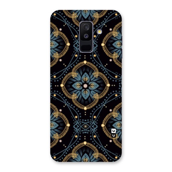 Blue With Black Flower Back Case for Galaxy A6 Plus