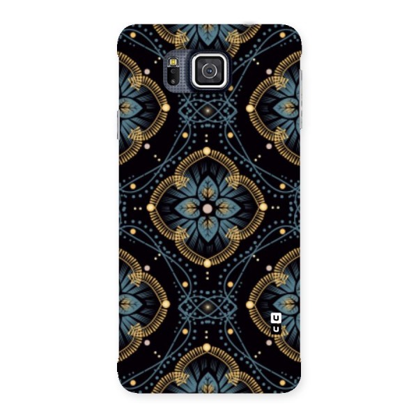 Blue With Black Flower Back Case for Galaxy Alpha