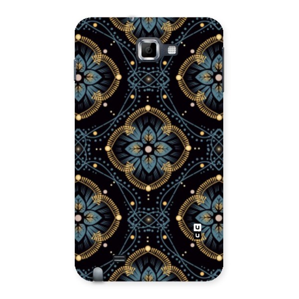 Blue With Black Flower Back Case for Galaxy Note