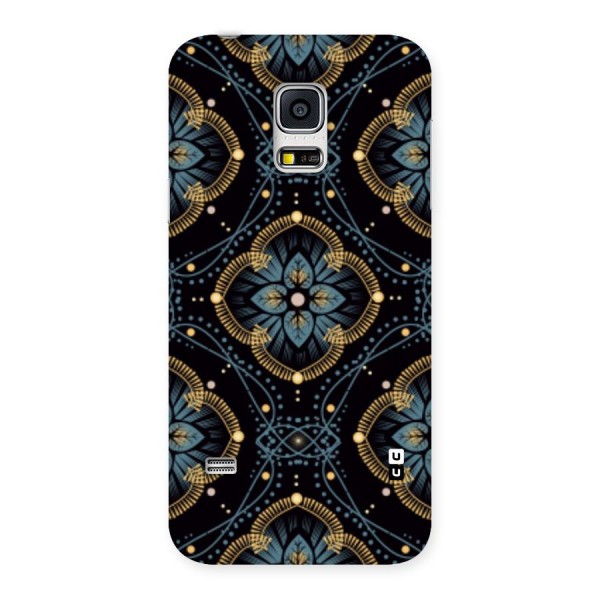 Blue With Black Flower Back Case for Galaxy S5 Mini