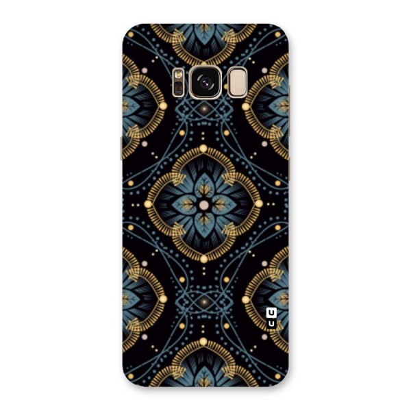 Blue With Black Flower Back Case for Galaxy S8