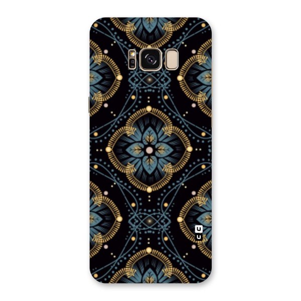 Blue With Black Flower Back Case for Galaxy S8 Plus