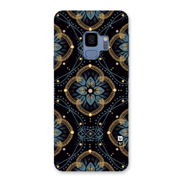 Blue With Black Flower Back Case for Galaxy S9