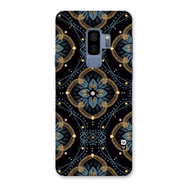 Blue With Black Flower Back Case for Galaxy S9 Plus