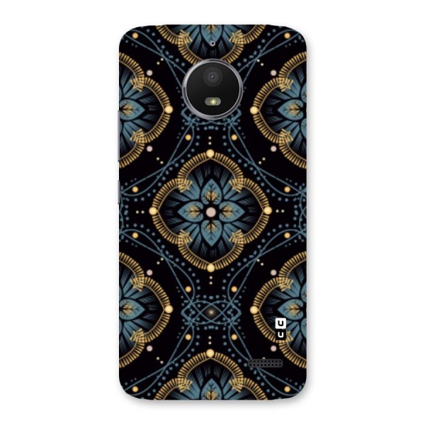 Blue With Black Flower Back Case for Moto E4