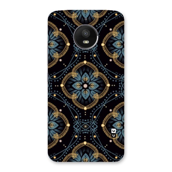 Blue With Black Flower Back Case for Moto E4 Plus