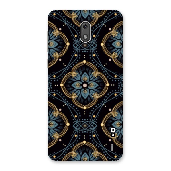 Blue With Black Flower Back Case for Nokia 2