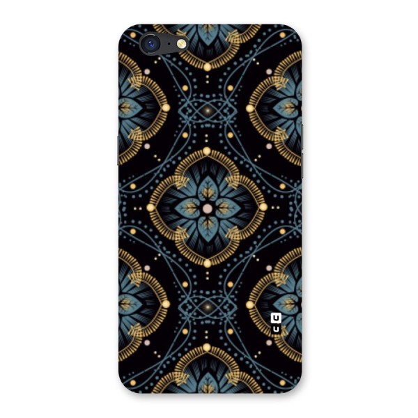 Blue With Black Flower Back Case for Oppo A71