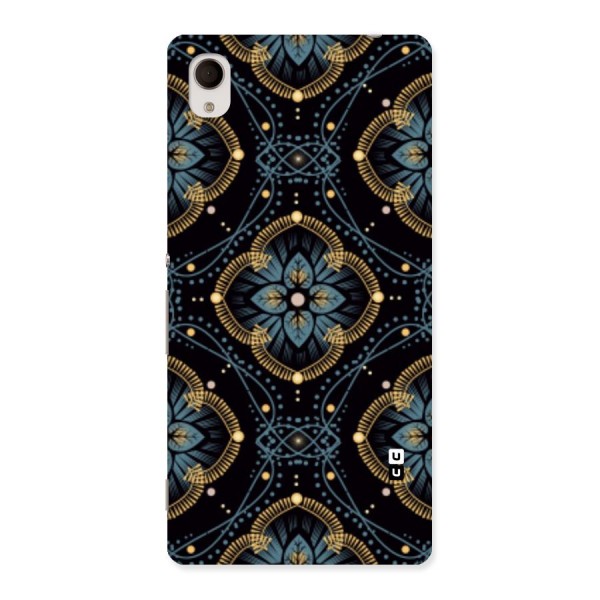 Blue With Black Flower Back Case for Sony Xperia M4