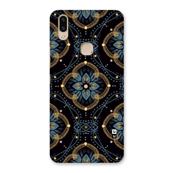 Blue With Black Flower Back Case for Vivo V9