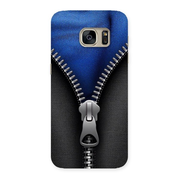 Blue Zipper Back Case for Galaxy S7