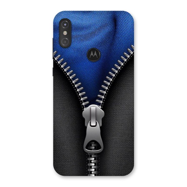 Blue Zipper Back Case for Motorola One Power