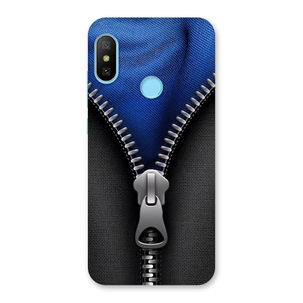 Blue Zipper Back Case for Redmi 6 Pro