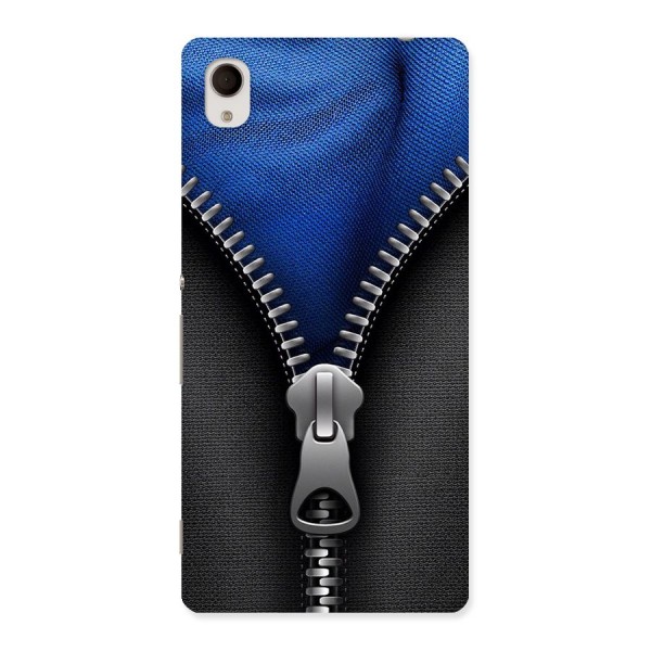 Blue Zipper Back Case for Sony Xperia M4