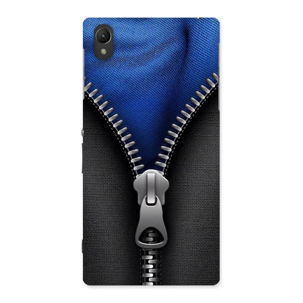 Blue Zipper Back Case for Sony Xperia Z1