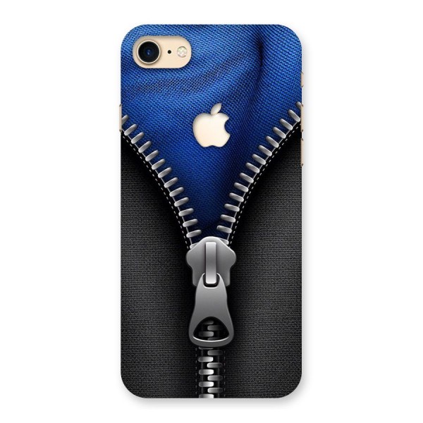 Blue Zipper Back Case for iPhone 7 Apple Cut