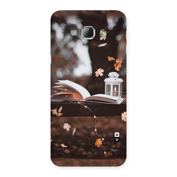 Book and Fall Leaves Back Case for Galaxy A8